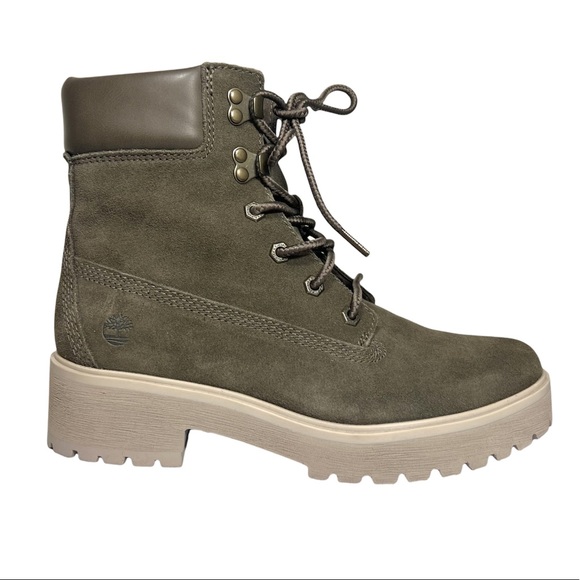 Timberland Shoes - NEW Women’s Timberland Carnaby Cool 6” Olive Green Suede Lace Up Combat Boots